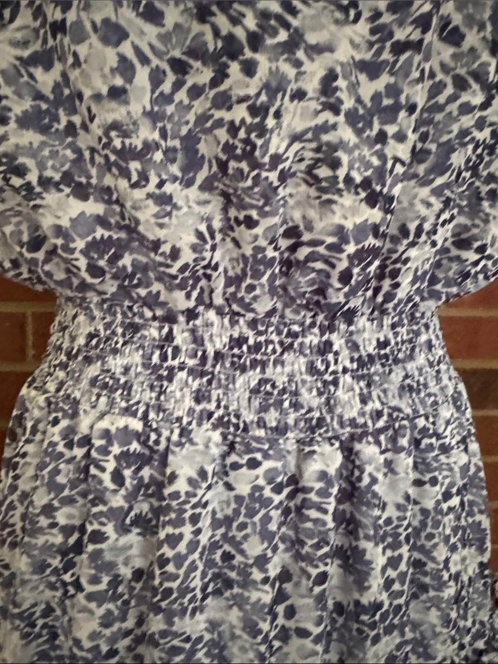 MSK Blue and White Floral Tiered Maxi Dress - Sleeveless Smocked Waist - Picture 3 of 10